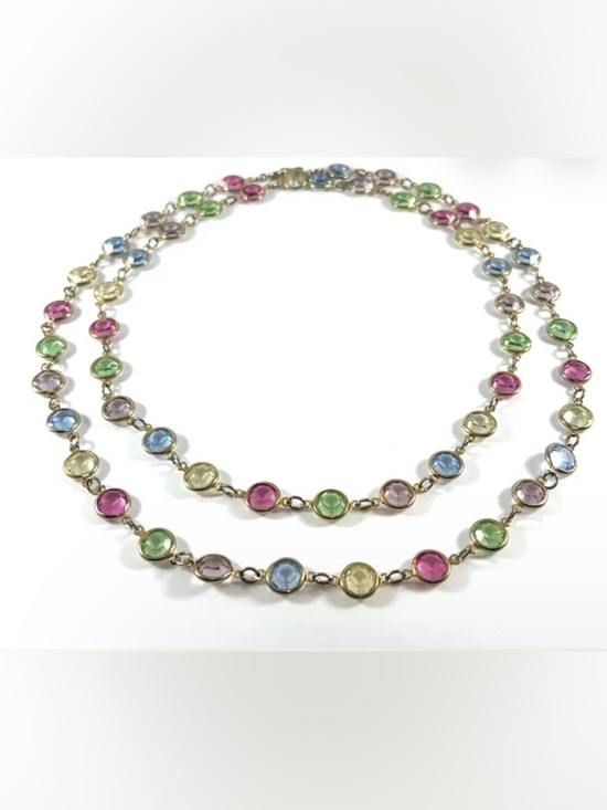 Swarovski Jewelry - Swarovski Crystal Pastel Bezel vintage necklace EUC